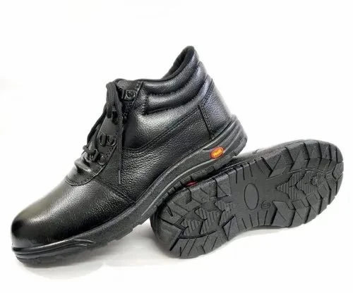 Black Leather Safety Work Boots