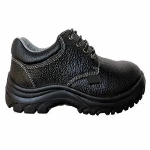 Black Leather Safety Work Shoe