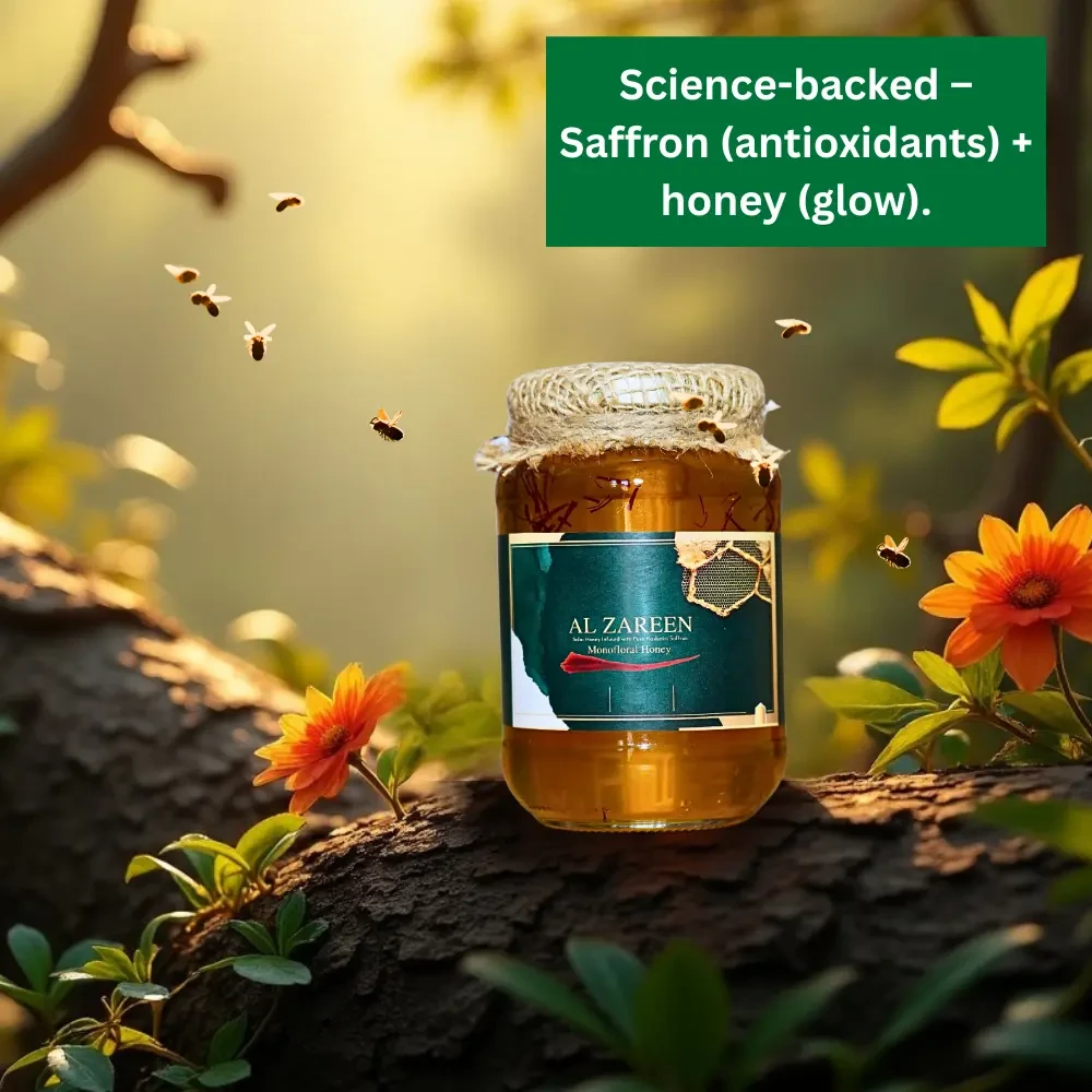 Pure Kashmiri Honey with Saffron – Wild & Organic Gold