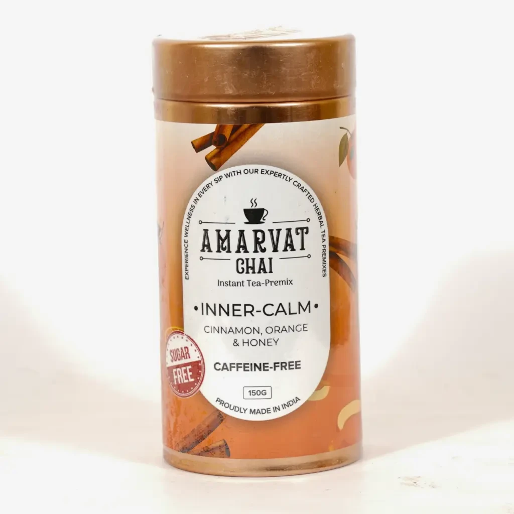 Chai Instant Tea-Premix – Inner-Calm | Cinnamon & Orange | Caffeine-Free & Relaxing Herbal Blend