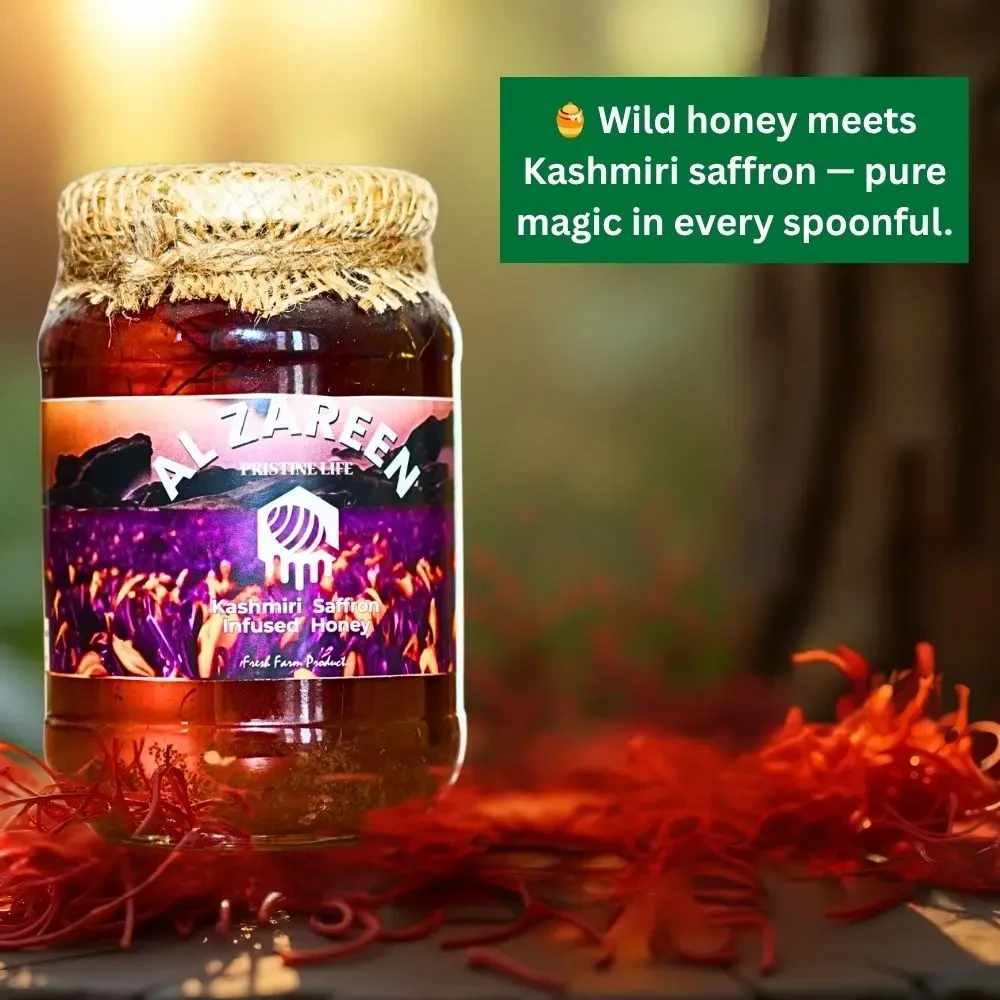 Al Zareen Premium Kashmiri Himalayan Combo – Acacia Honey & Rose Khewa,