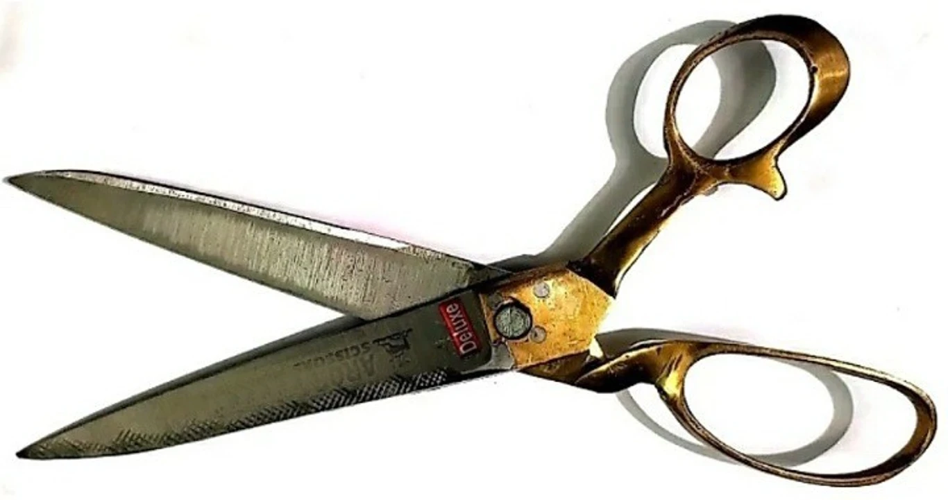 Agarwals Enterprises Deluxe No.9 Scissors (Set of 1, Golden & Silver)