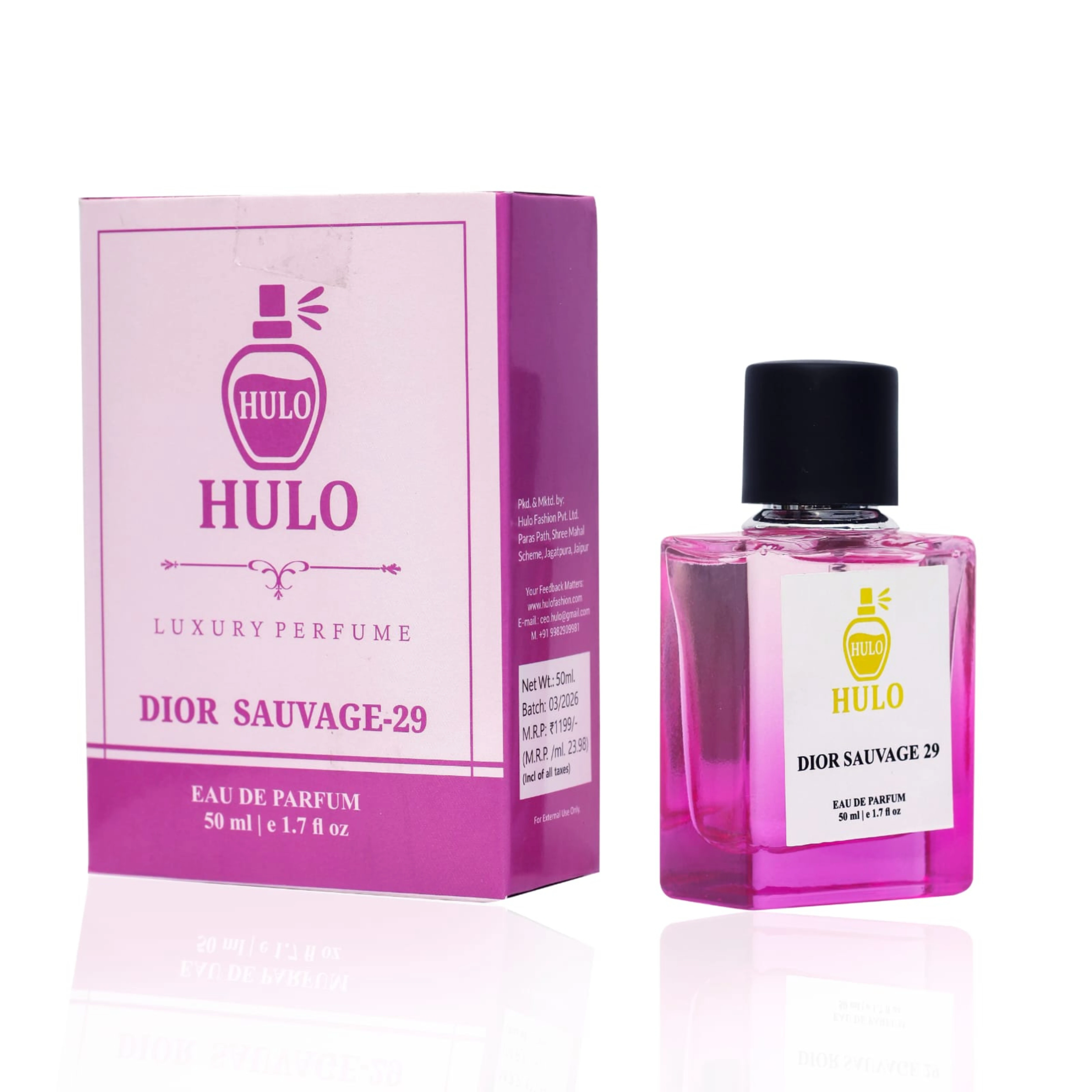 HULO  DIOR SAUVAGE 29  The Man Company Fresh Black Edt Perfume For Man - 50Ml | Premium Long-Lasting Fragrance | Perfume Gift for Friend | Anniversary Fragrance Gift | Valentine Gift For Man