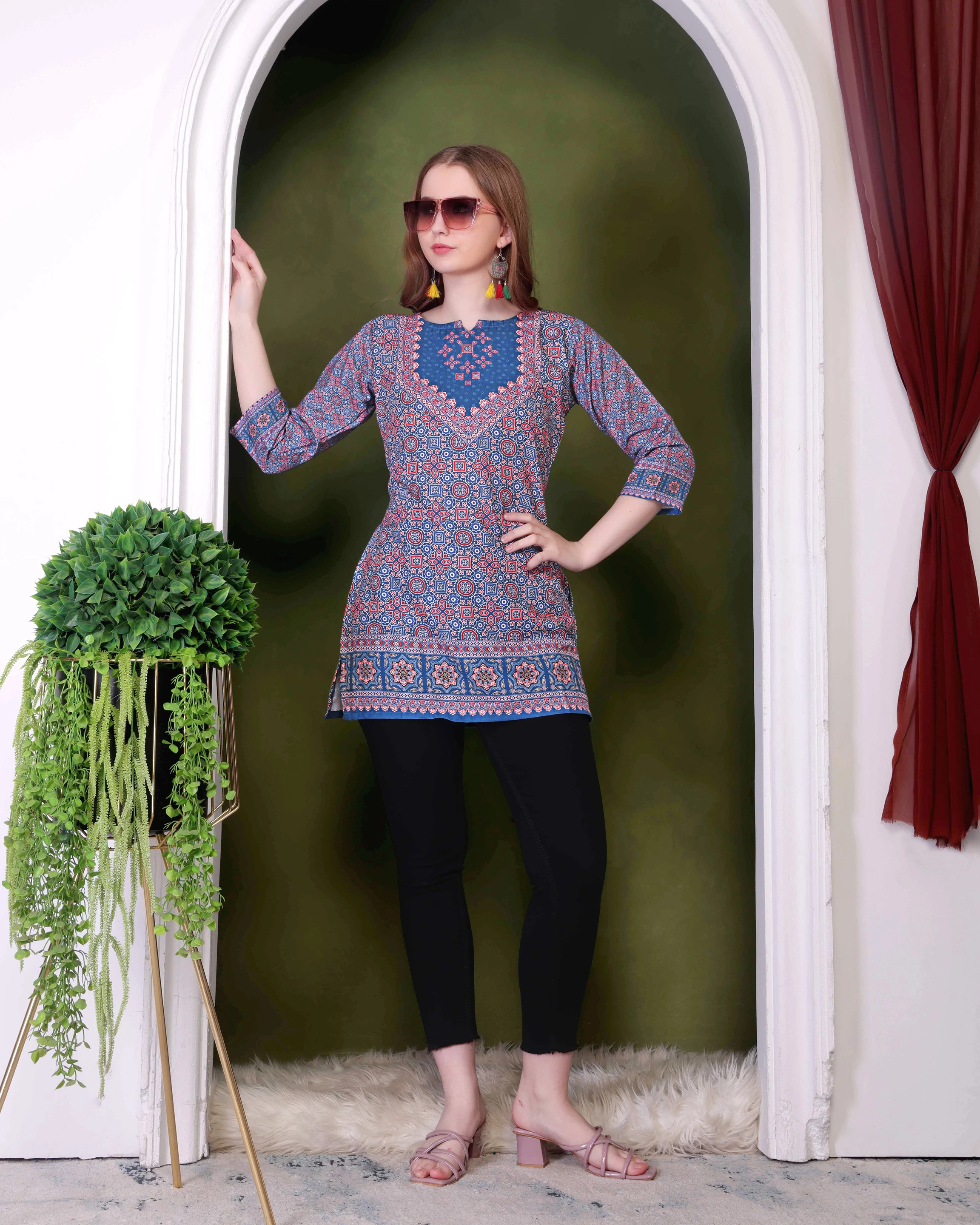 Hetvi  Creation Casual Regular Sleeves Self Design Women Purple Top