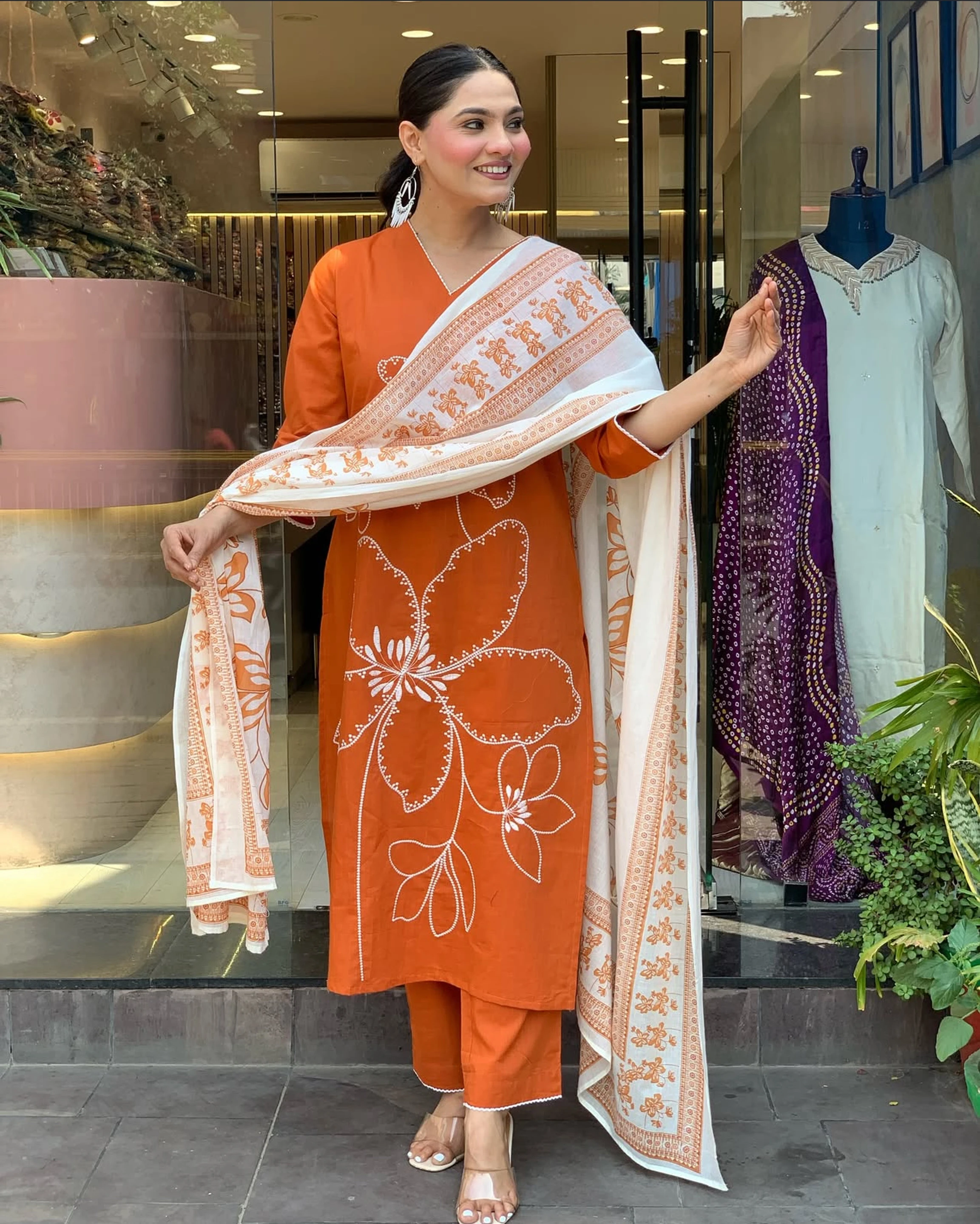 Hetvi Creation Embroidered Kurta, Trouser/Pant & Dupatta Set