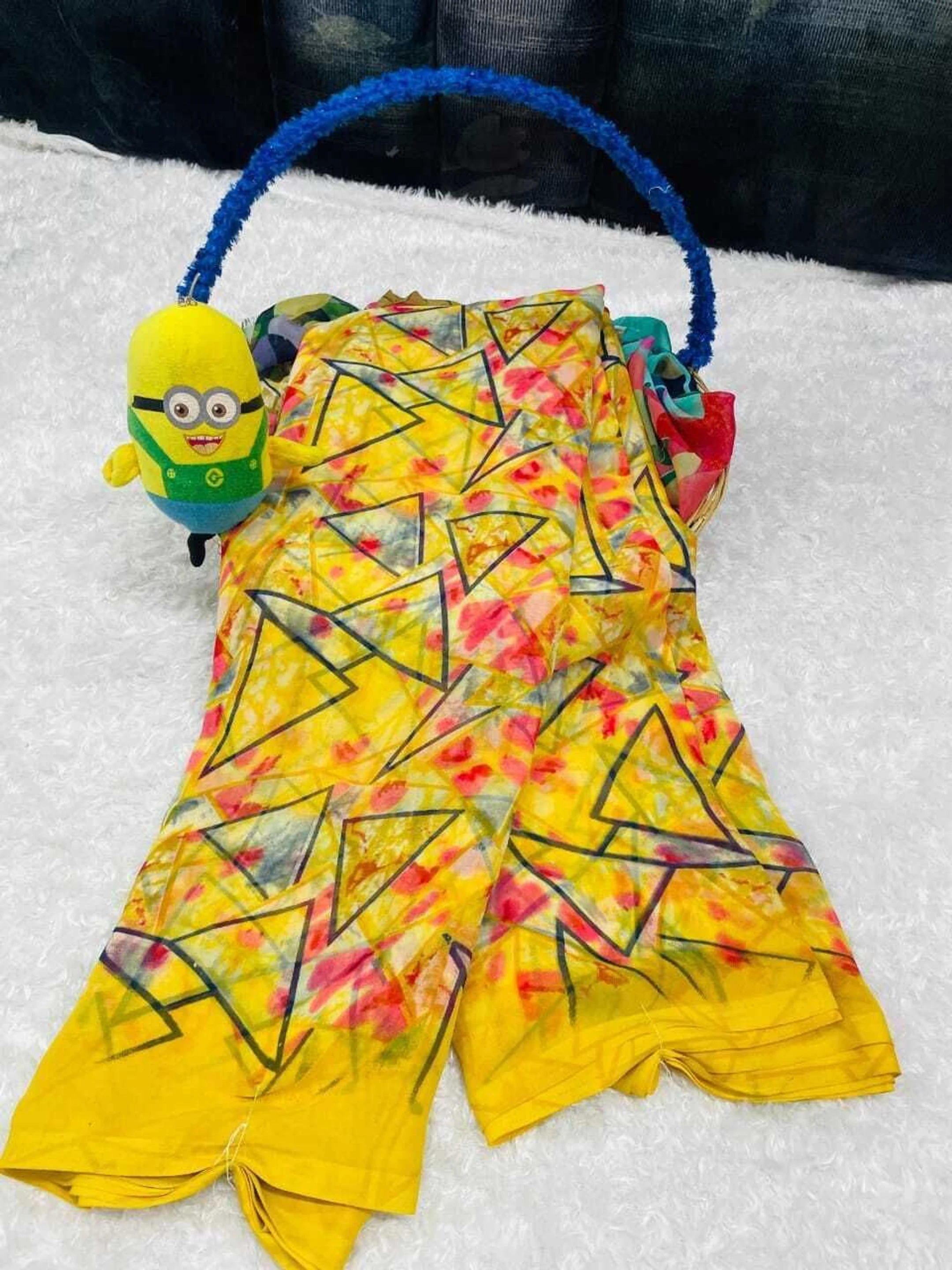 hetvi Printed Bollywood Georgette Saree (Yellow)