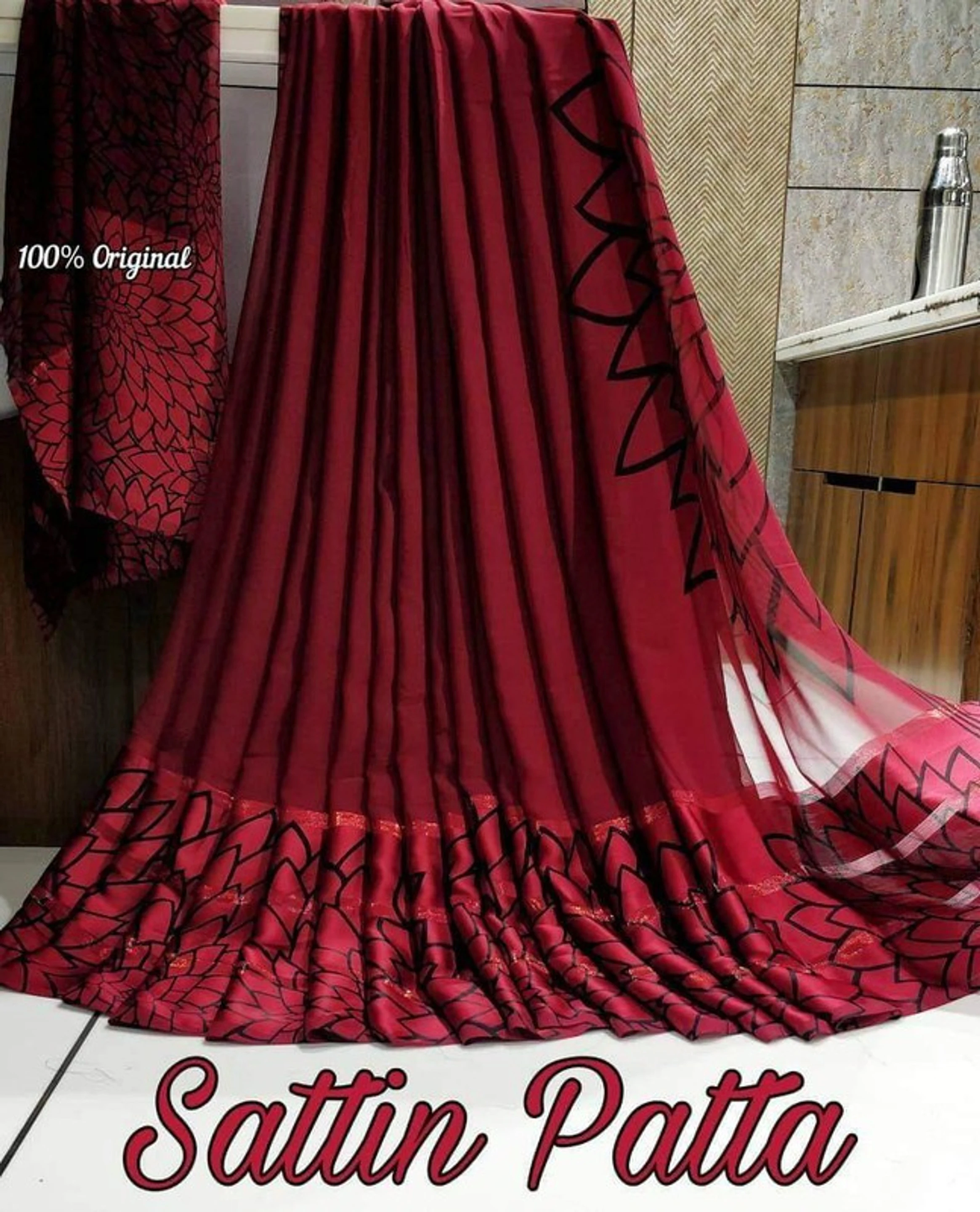 Hetvi Fashion Printed Bollywood Georgette Saree (Maroon)