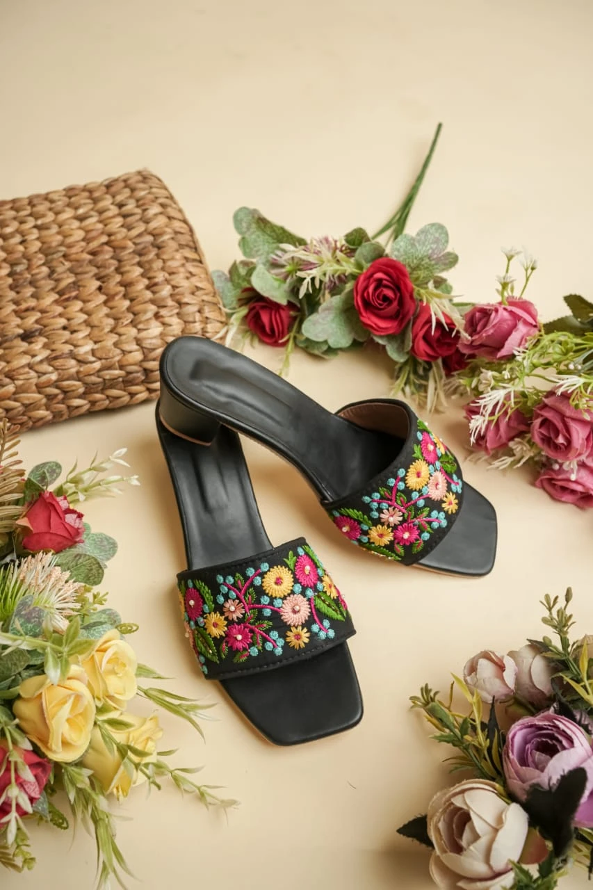 Embellished Block Sandals