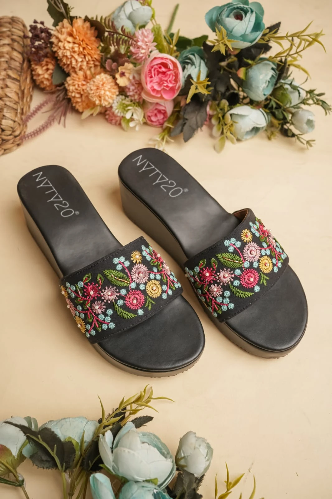 “Designer Women’s Hill Slippers –Stylish Ethnic Slip-On Flats with Elegant Embroidery & Comfortable Cushioned Sole”