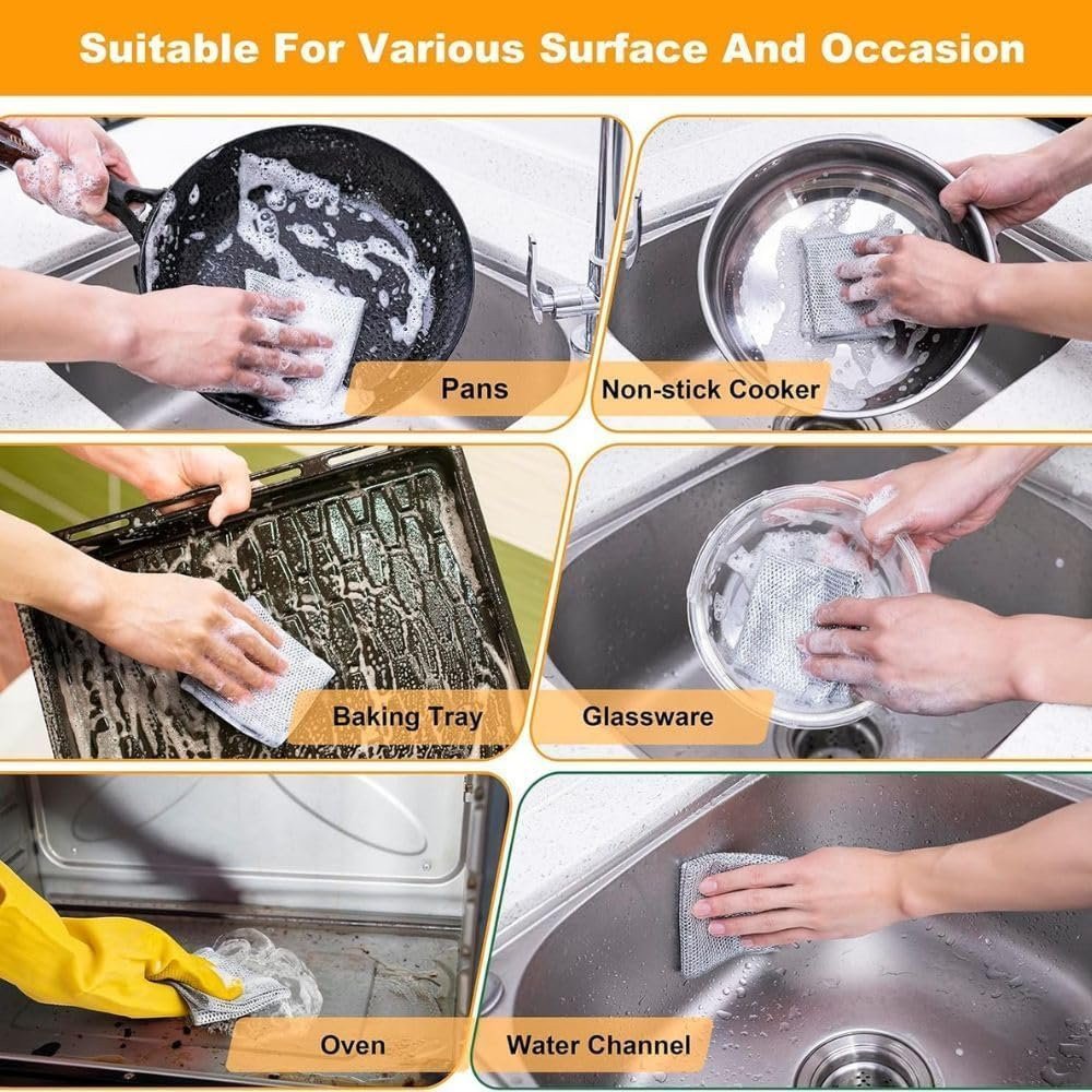 10 Pack Multi-Purpose Reuseable Wire Dishcloths