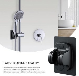 black big Self Adhesive Adjustable Shower Head Holder hook