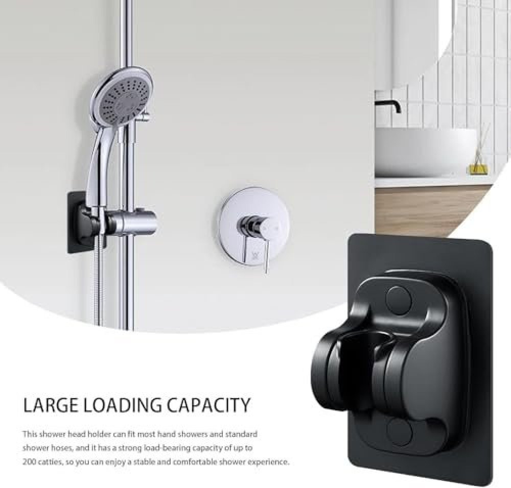 black big Self Adhesive Adjustable Shower Head Holder hook