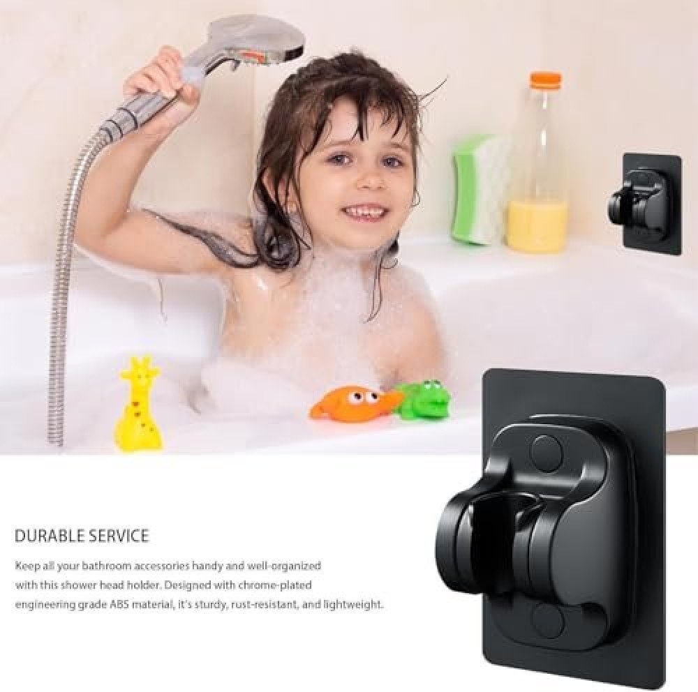 black big Self Adhesive Adjustable Shower Head Holder hook