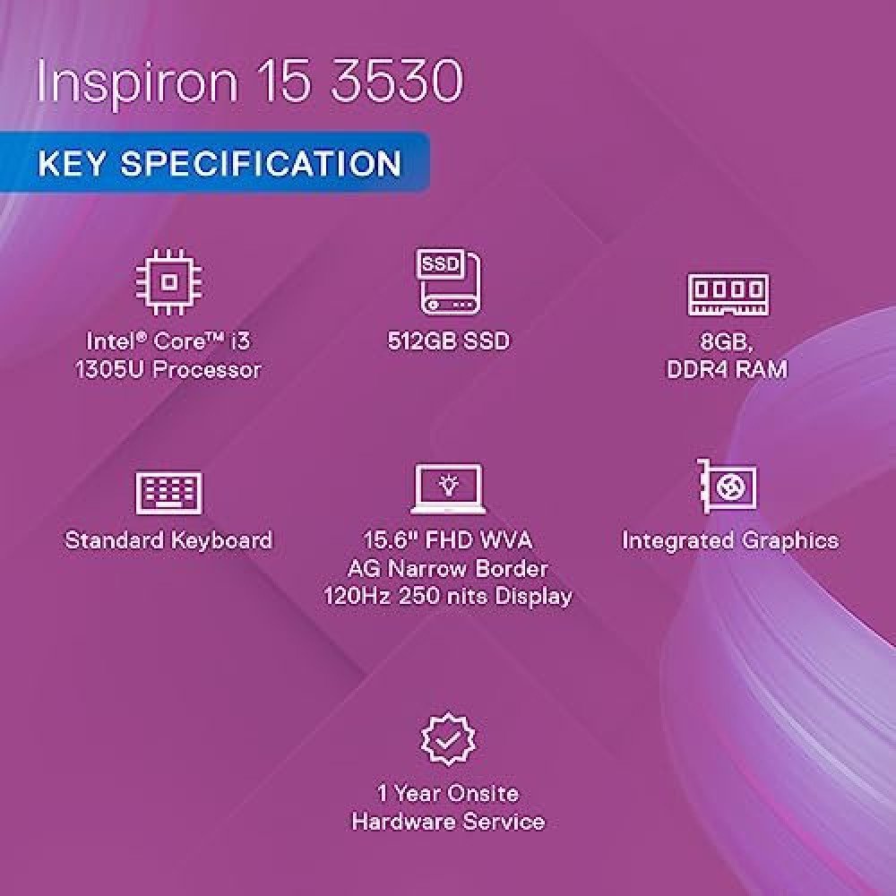 Dell Inspiron 3530 Thin & Light Laptop, 13th Gen Intel Core