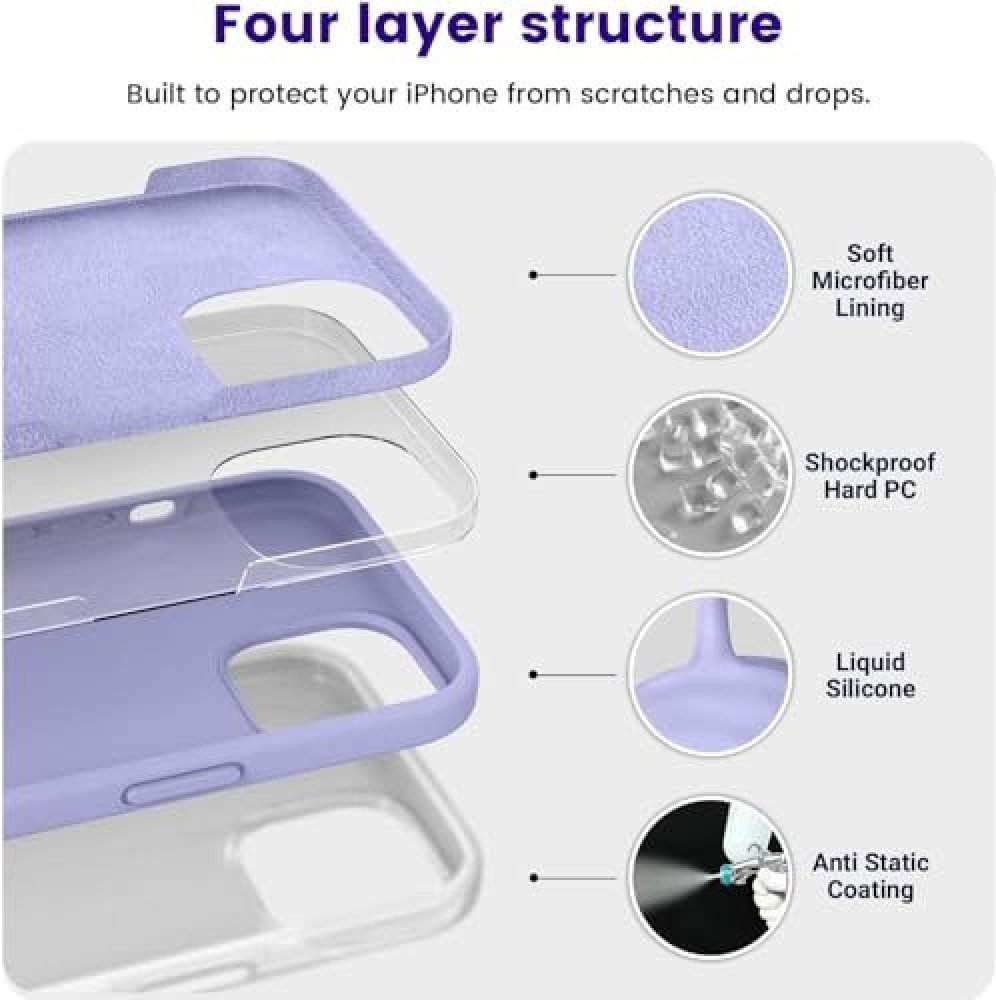 Protective Case Compatible for iPhone 15 Case 6.1, Slim