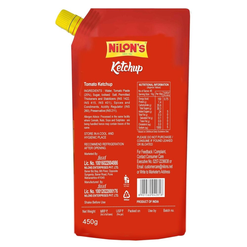 Nilon\\\'s Tomato Ketchup 450g Pouch