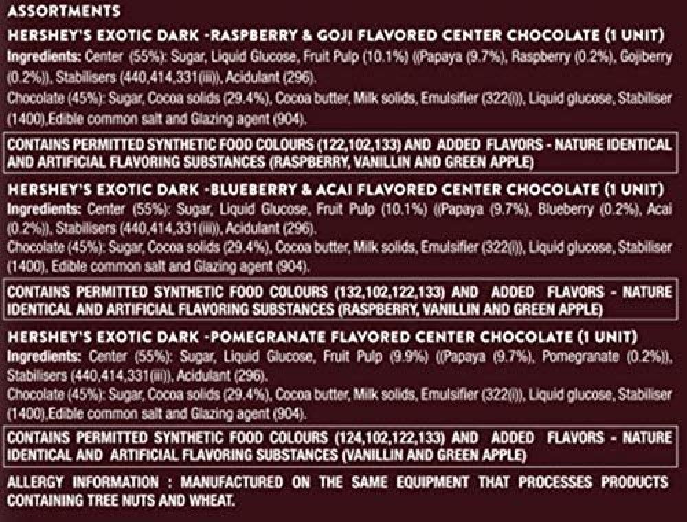 HERSHEY\'S Exotic Dark Gift Pack, 174gram, Chocolate