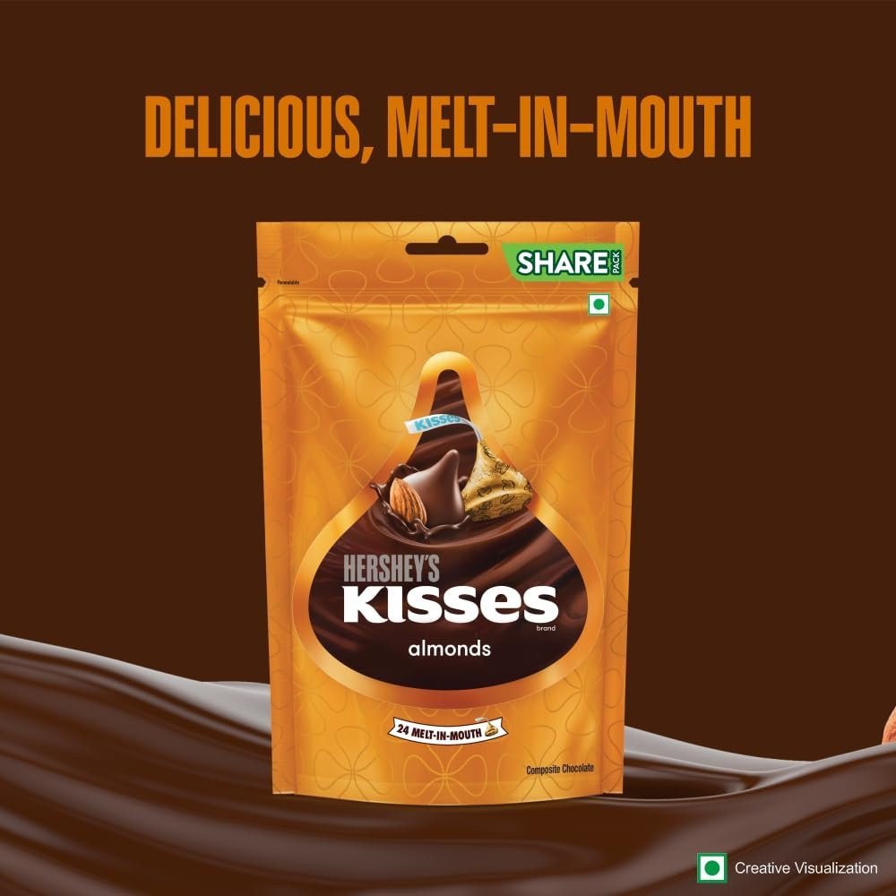 HERSHEY\'S Kisses Almond Pouch (2 X 100 Gram)