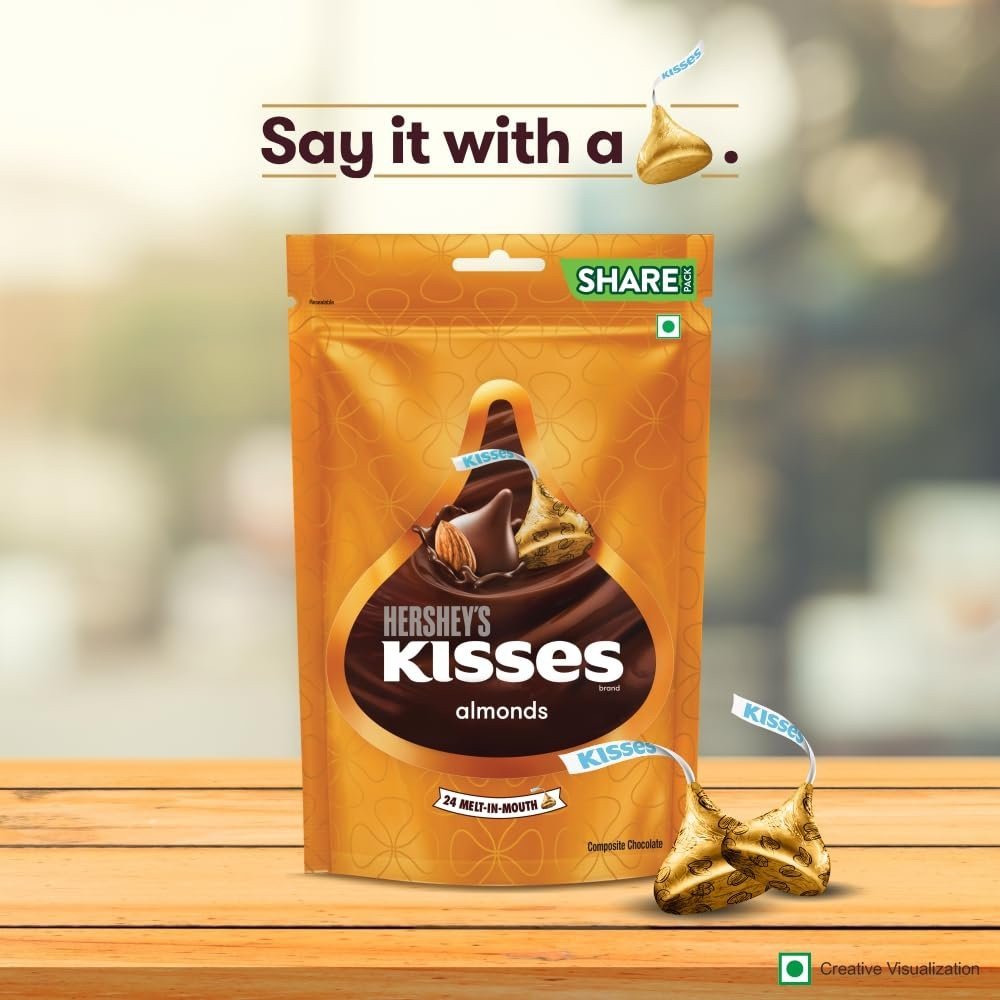 HERSHEY\'S Kisses Almond Pouch (2 X 100 Gram)