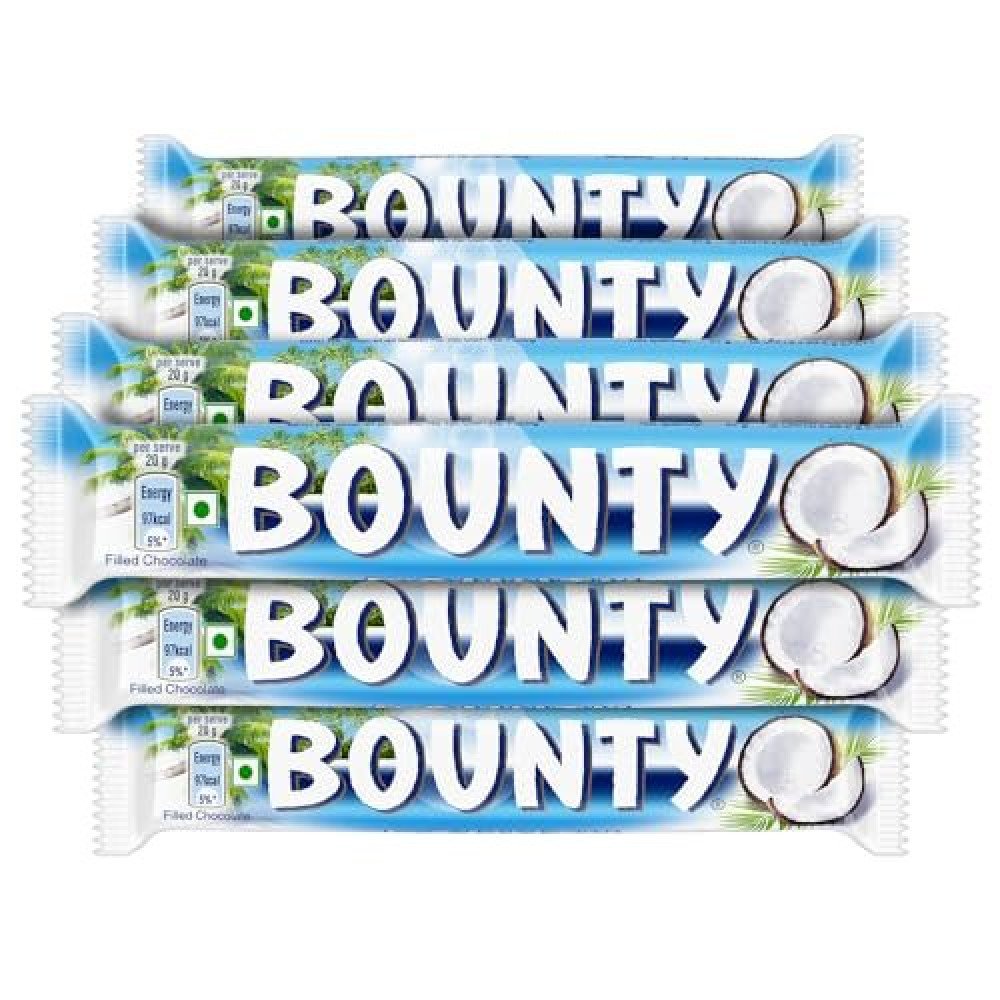 Bounty Coconut Filled Chocolate Bars, 100g ( Pack of 6 )