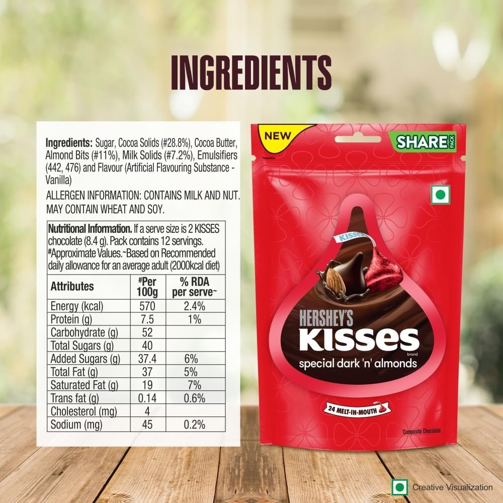 HERSHEY\'S Kisses Special Dark \'N\' Almonds 100.8 Gram