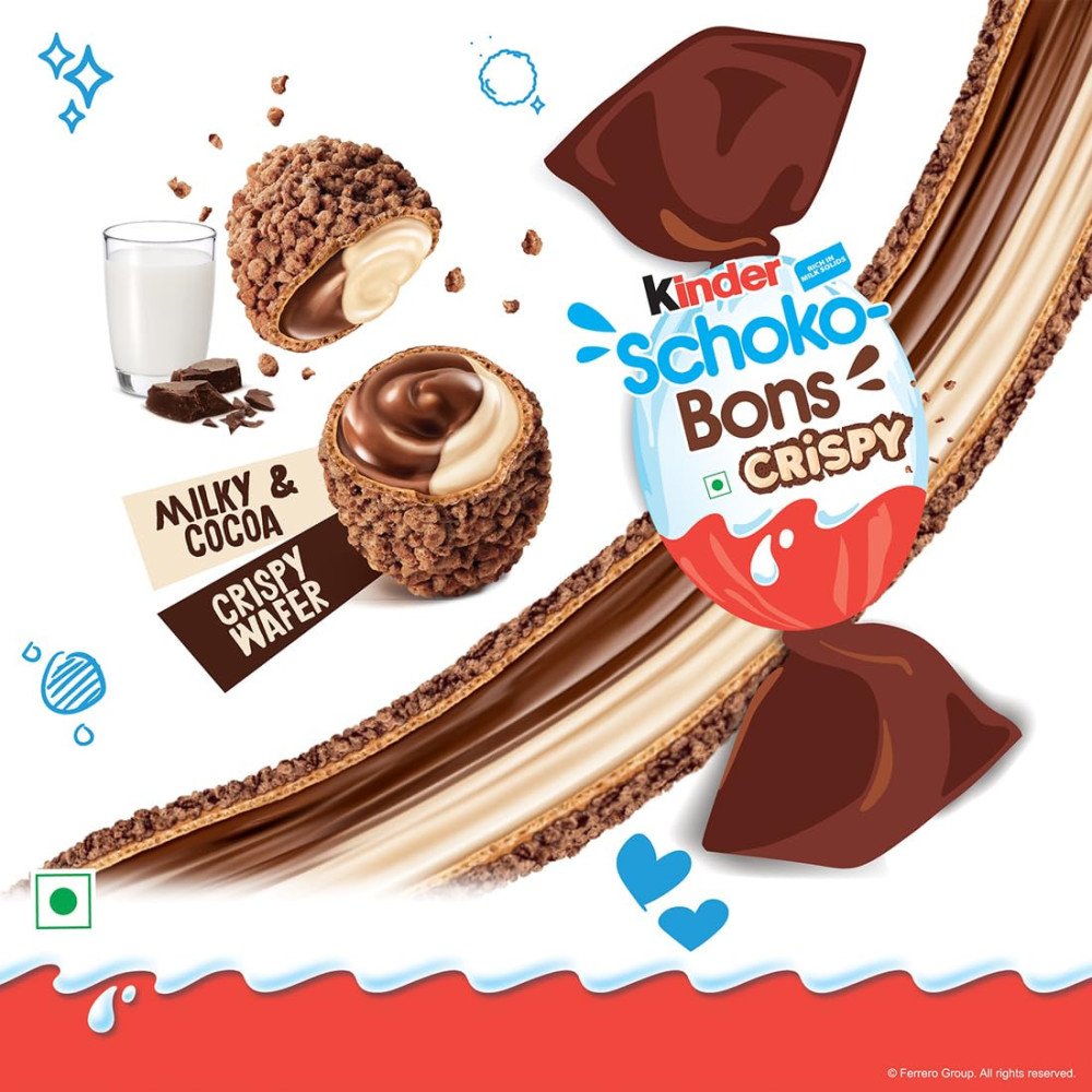 M ved Kinder Schoko-Bons Crispy, Milk Chocolate Wafer