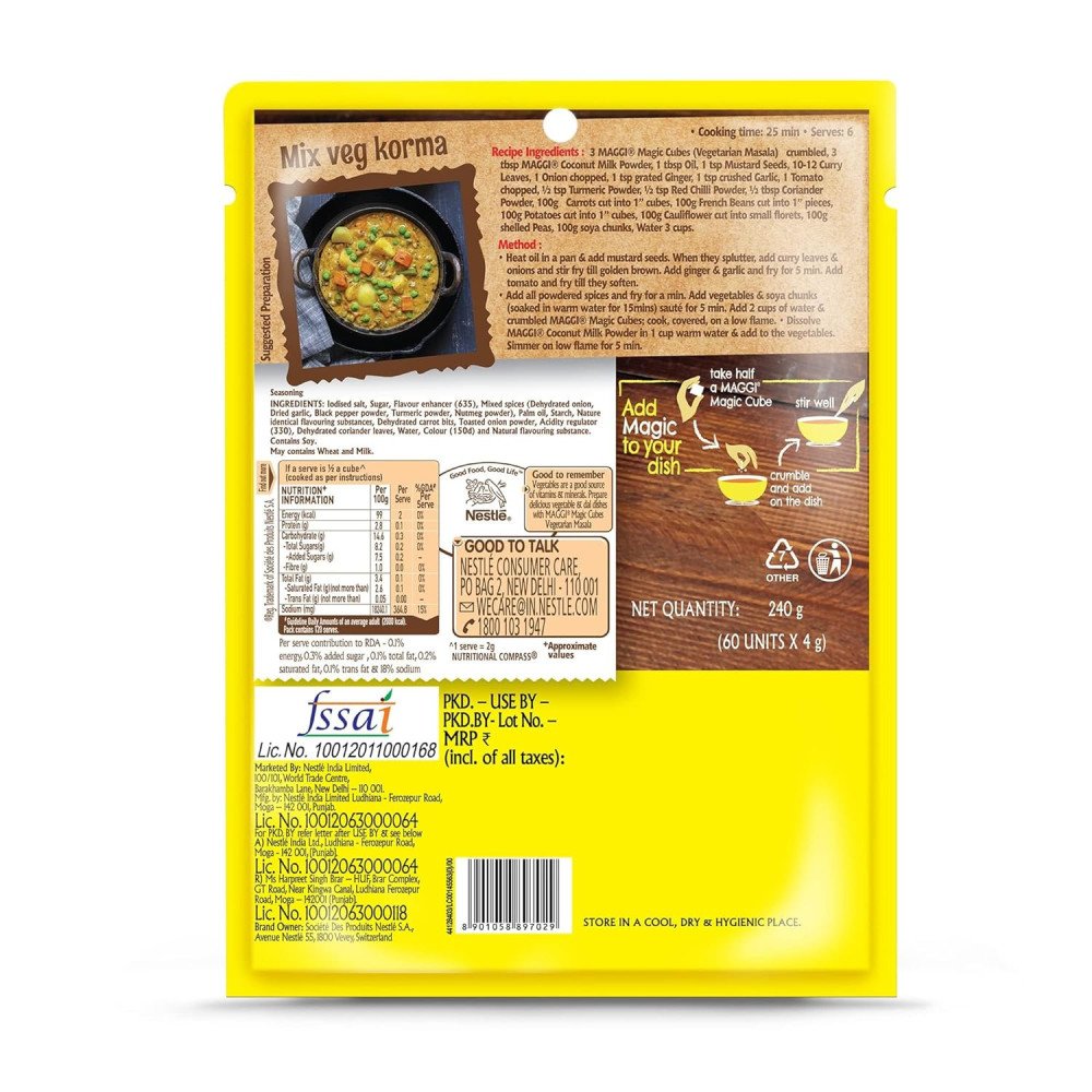 M ved Maggi Magic Cubes, Vegetarian Seasoning, for Mix Veg