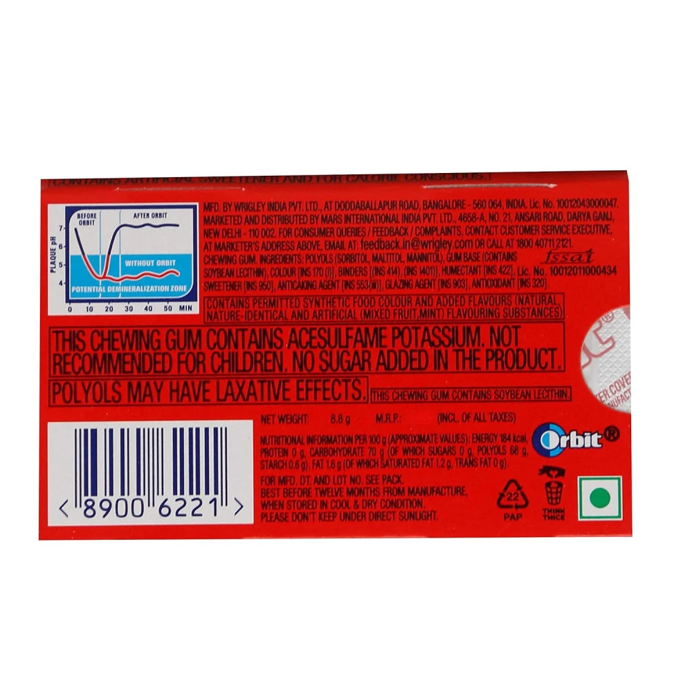 Orbit Wrigley\'s Mixed Fruit Sugar Free Chewing Gum