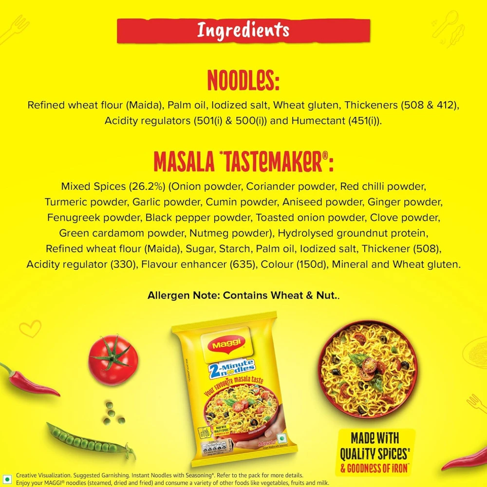 2-Minute Instant Noodles,Masala Noodles 70gm(2)