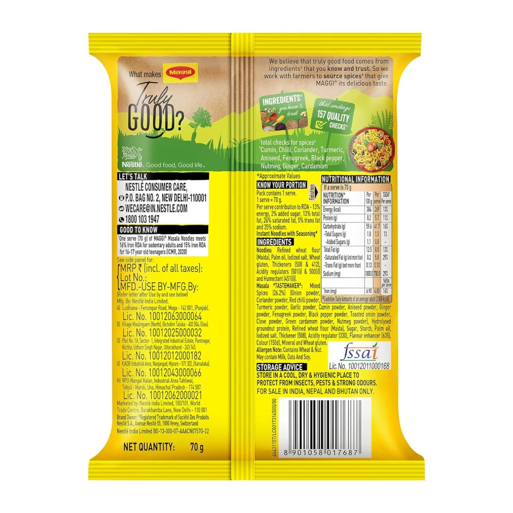 MAGGI 2-Minute Instant Noodles,Masala Noodles 70gm(4)