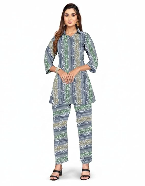 Pick Cell Women Cotton Canderi Kurti and Pant | Ethnic for and Comfortable Cotton Blend | Stylish Festive and Casual Outfit