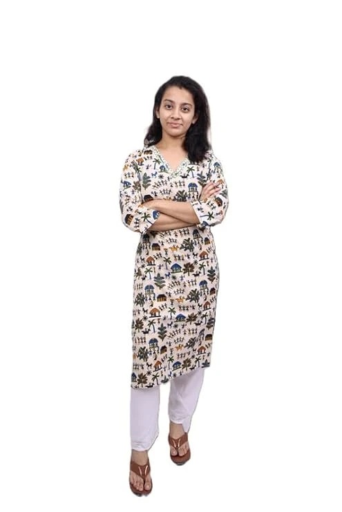 Pick Cell Women’s Large Size Printed Kurti | Soft Cotton Blend Fabric | Elegant Traditional and Casual Wear | Comfortable Regular Fit Kurta for Office, Festive and Daily Outfits