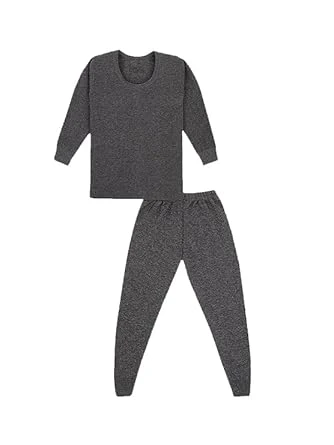 Warmer Kids Thermal/Winter Wear/Warmer for Girls and Boys, 1 Upper and 1 Lower Color Grey Size 12-18 Month