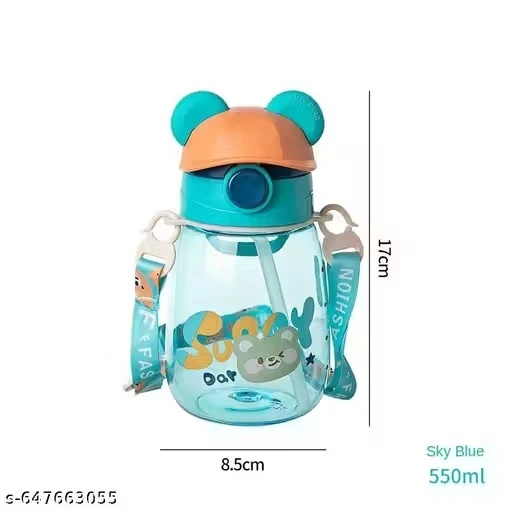 x pulse Cute Leakproof Water Bottle | Anti-Collision Wear-Resistant Cute Straw 700 ml Water Bottle (Set of 1, Multicolor)