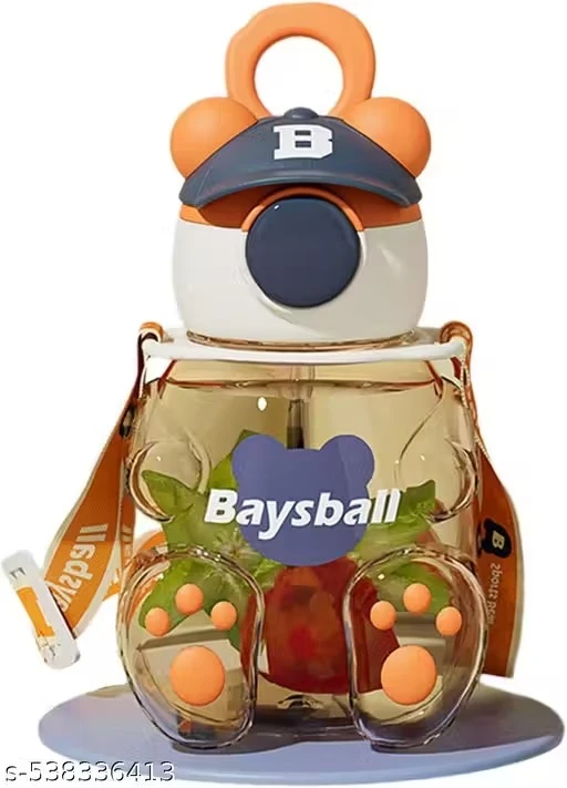 x pulse Cute Leakproof Water Bottle | Anti-Collision Wear-Resistant Cute Straw 650 ml Water Bottle (Set of 1, Multicolor)