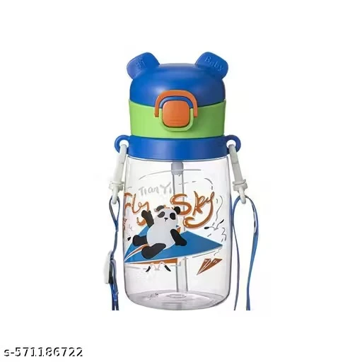 x pulse Cute Cartoon Kids Water Bottle with Strap Leak-Proof BPA-Free Sipper Bottle 550 ml Water Bottle (Set of 1, Multicolor)