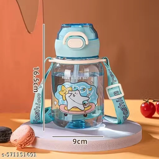 X Pulse Design Cute Mix Cartoon Sipper school Bottle for Kids with Strap 680 ml Water Bottle (Set of 2, Multicolor)