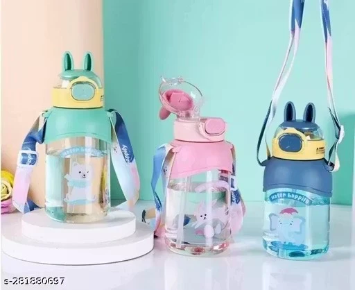 x pulse cartoon water bottle tritan BPA Free Straw Water Bottle 650 ml Water Bottle (Set of 1, Multicolor)