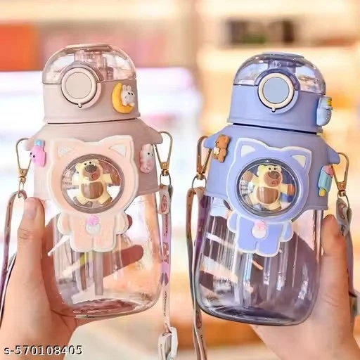 x pulse Cute Leakproof Water Bottle | Anti-Collision Wear-Resistant Cute Straw 650 ml Water Bottle (Set of 1, Multicolor)x pulse Cute Leakproof Water Bottle | Anti-Collision Wear-Resistant Cute Straw 650 ml Water Bottle (Set of 1, Multicolor)