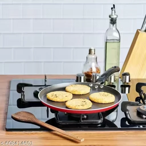 Non-Stick CHAPATI TAWA/ROTI TAWA/PARATHA TAWA/DOSA TAW, Aluminium 4mm with Wire Handle 27cm(4_mm_Flat_Tawa12_Wire_Handle)