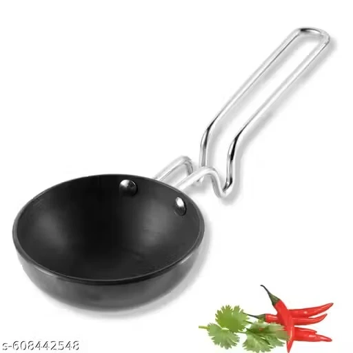 Cooking Tadka Pan with Steel Handle | 350ml | Aluminum Non-Stick Coating | 11cm Tadka Pan for Kitchen, Small Frying Pan, Gas Compatible Cookware, Kitchen Utensils