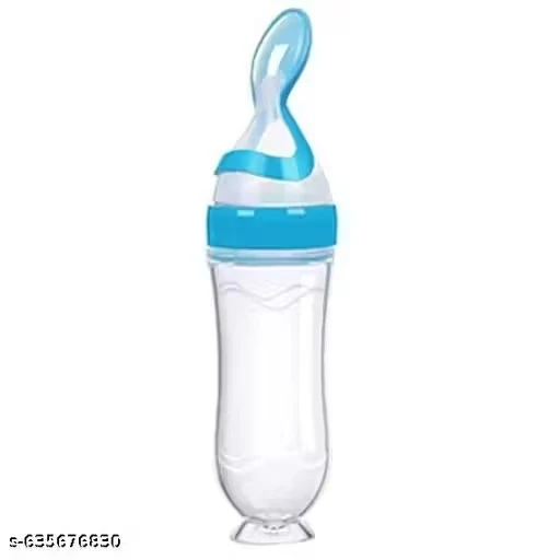 GreenFinch Food Feeder Silicon Anti-Colic Squeeze Feeder Bottle with Spoon for Semi-Solid Food for Infants|Newborns, Soft Silicone Others