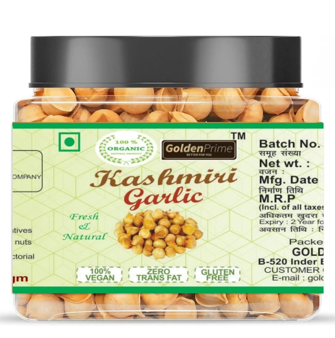 Golden Prime Kashmiri Garlic (Lehsun) 500 Gram, A Taste Of Himalayan Tradition, Premium Himalayan Single Clove Garlic For Strong Immunity & Diabetes (500 gm)