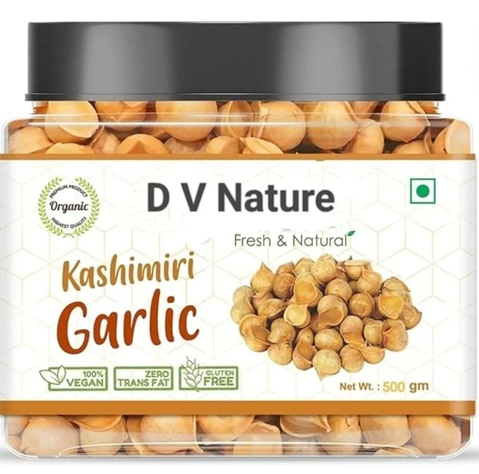 DV NATURE Kashmiri Garlic (Lehsun) 500 gm |Natural Organic Single Clove Garlic |Snow Mountain Garlic Allium Sativum