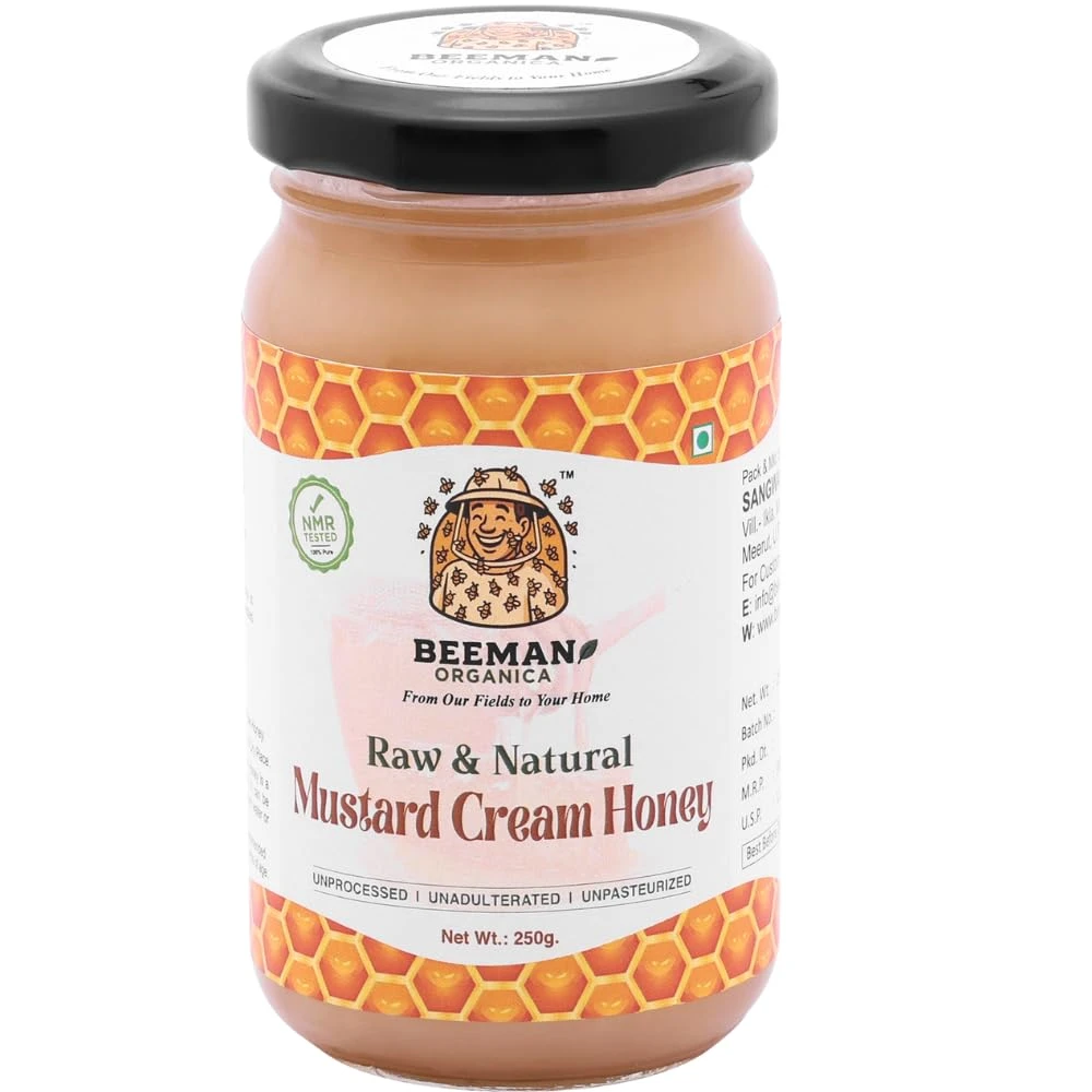 BEEMAN ORGANICA Raw Honey | NMR Tested | Mustard Honey (250 grams)