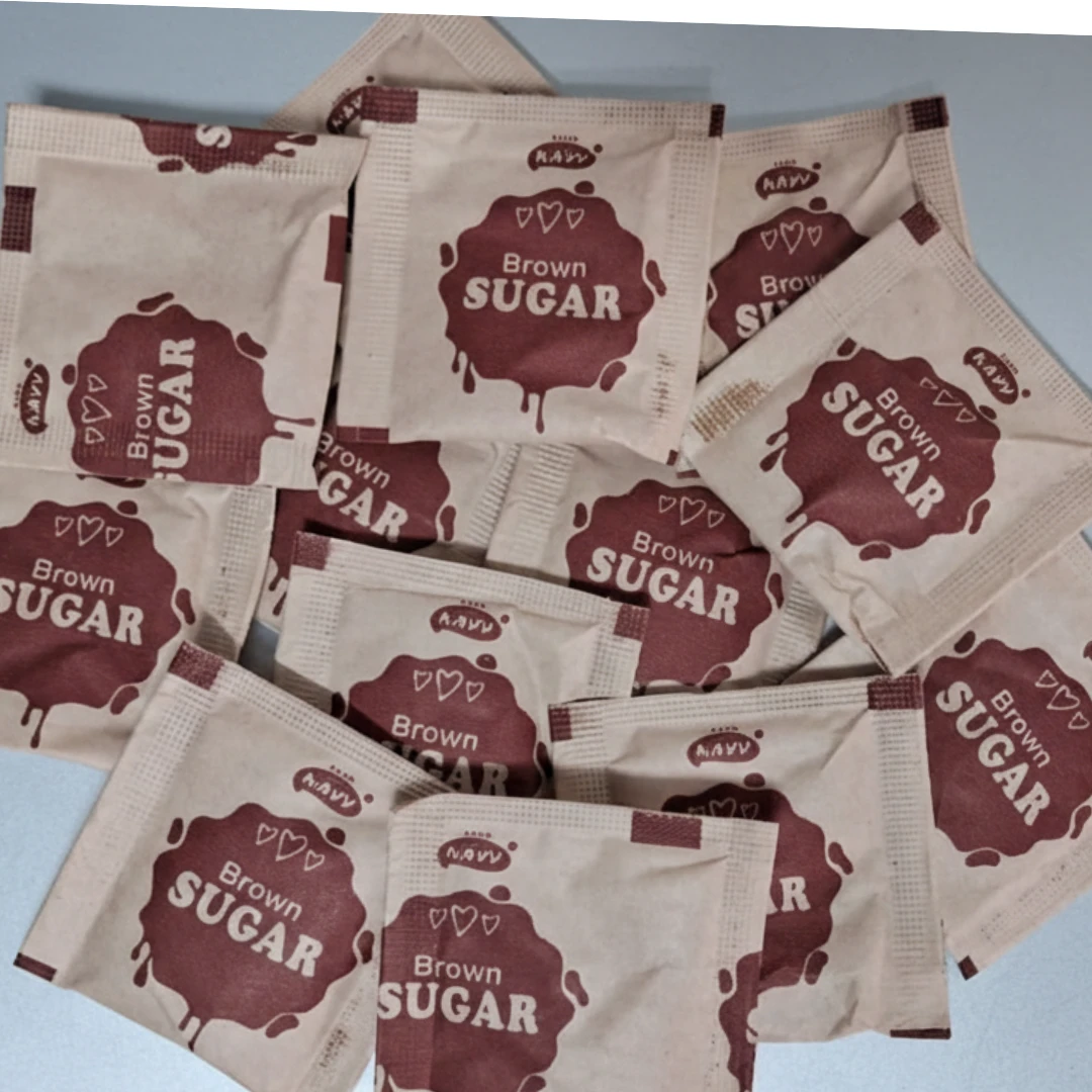 ShuddhPack Brown Sugar Sachets 0.5g | Single-Serve Brown Sugar Packets | Hygienic Disposable Sugar Sachets for Tea, Coffee, Hotels, Cafes, Travel & Catering Pack of 100