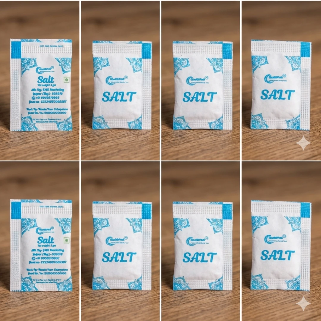 ShuddhPack Iodized Salt Sachets 1g Pack of 200 | Mini Table Salt Packets | Hygienic Single-Use Salt Sachet for Hotels, Restaurants, Travel, Tiffin & Catering