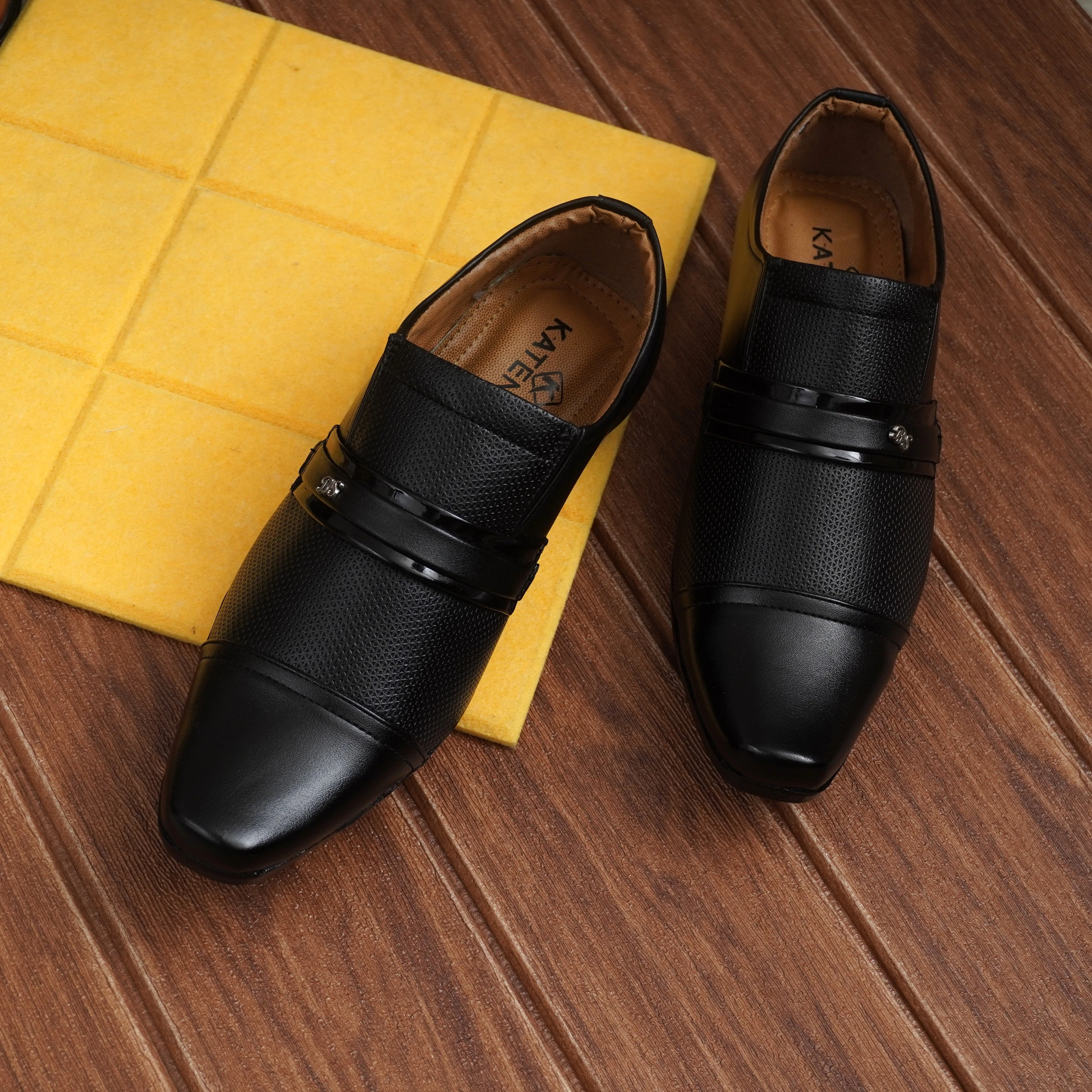 Trendy Comfortable Stylish Formal Slip On For Men (Black, Tan