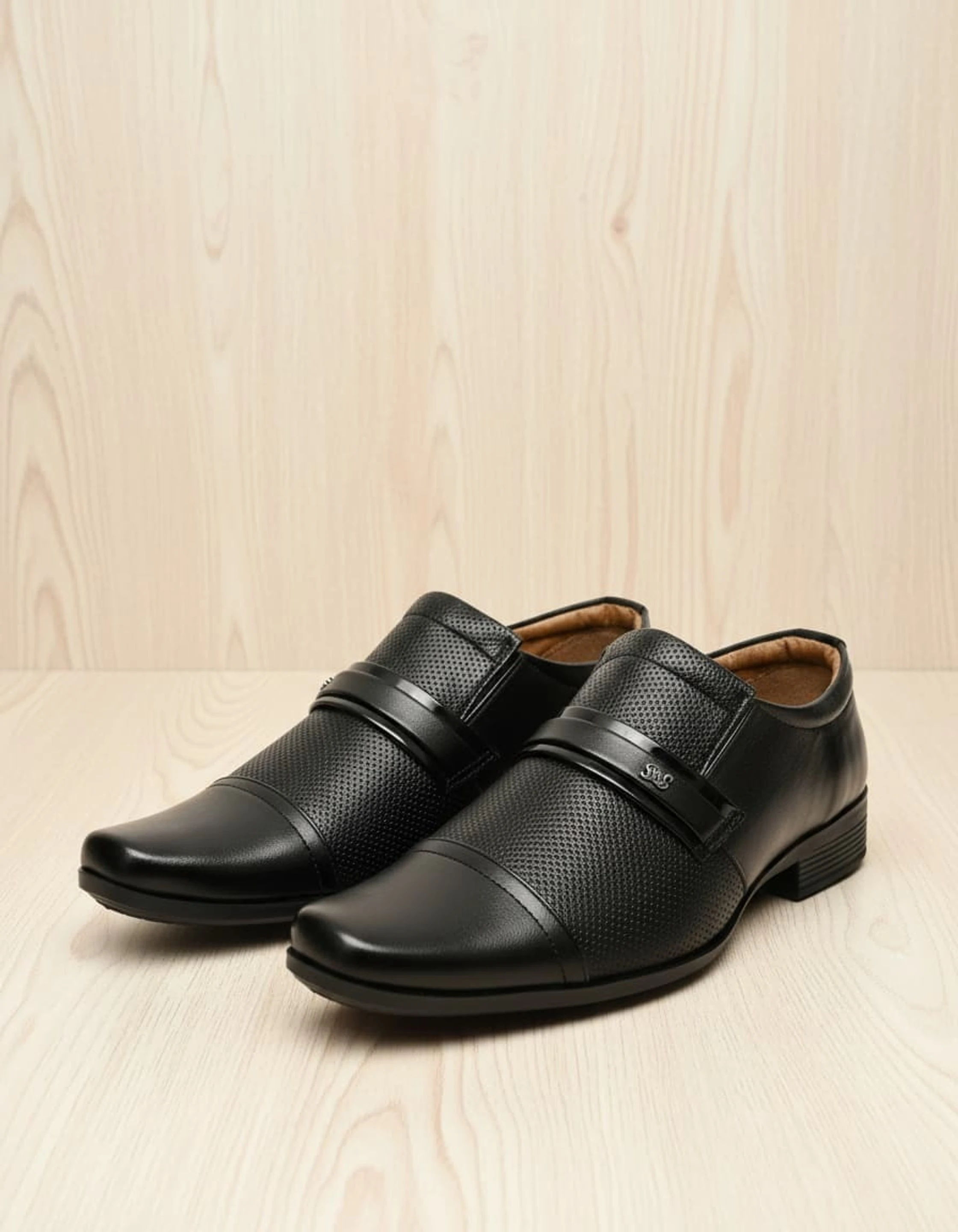 Black Office Wear & Party Wear Semi Formal shoes Slip On Slip On For Men