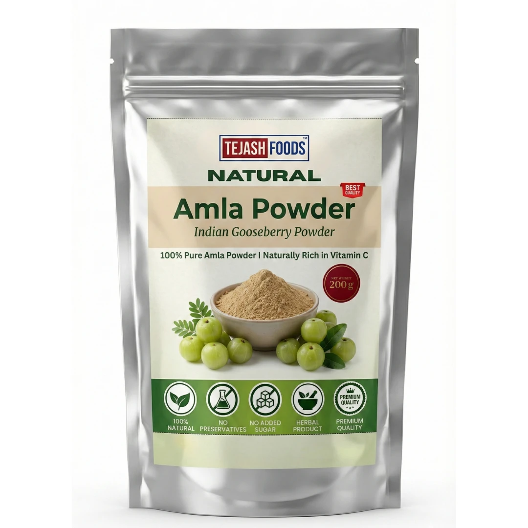 Tejash Foods Amla Powder 200g | 100% Pure & Natural | Vitamin C Rich | For Daily Wellness, Hair & Skin Care